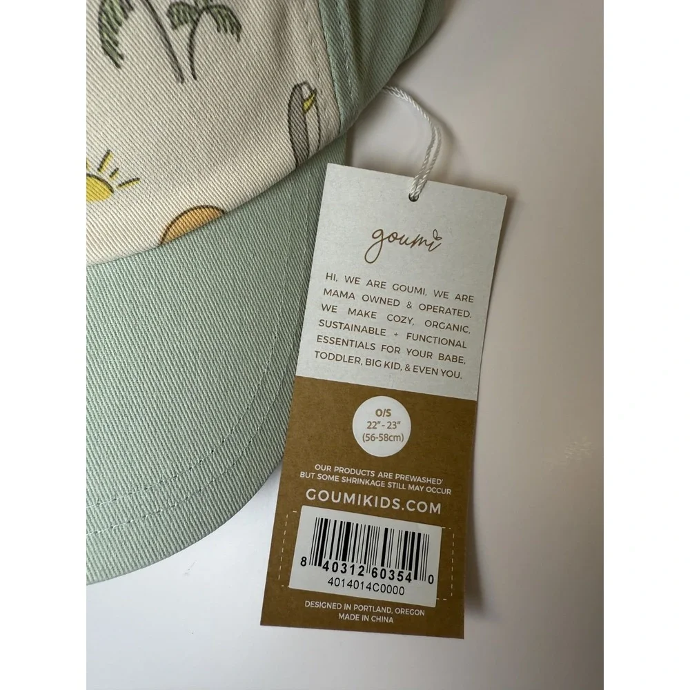 NWT GoumiKids OS Green Palm Tree Hat Organic‎ Cotton